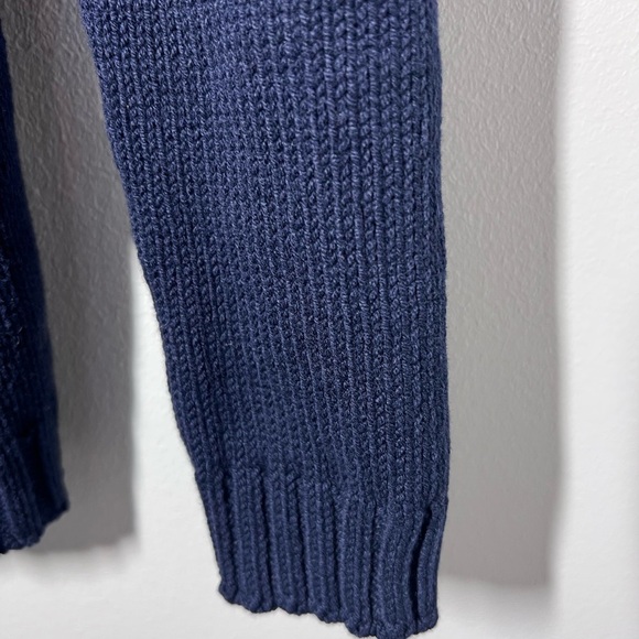 Talbots Petite Womens Navy Baubles Pom‎ Pom Polka Dot Cotton Blend Sweater Small - Picture 8 of 12